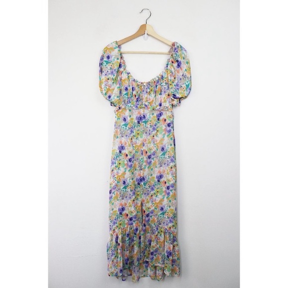 ASTR the label multi floral balloon sleeve midi dress NWOT - Picture 3 of 8
